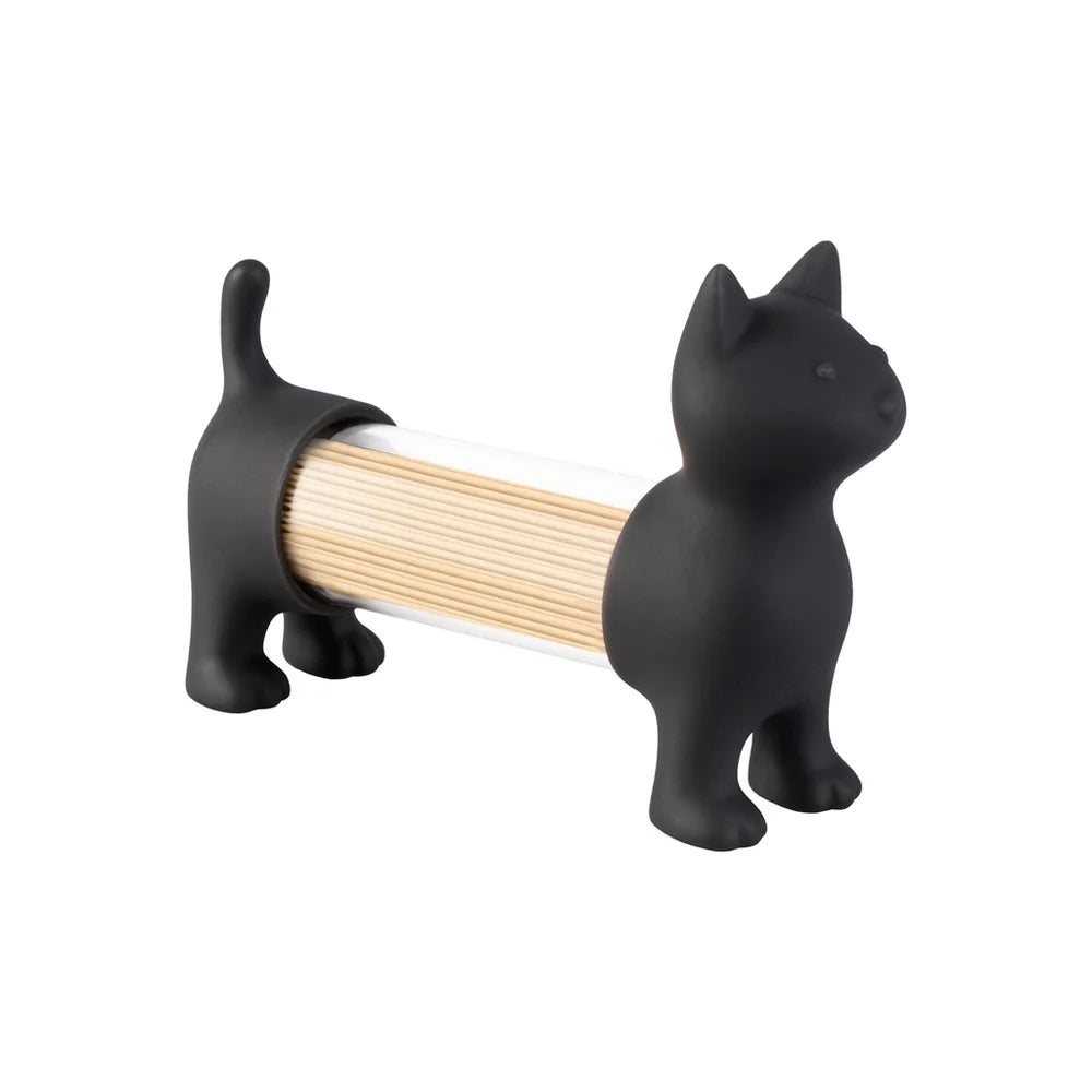 Kat-tandenstokerhouder & peper- en zoutstel - Zwart