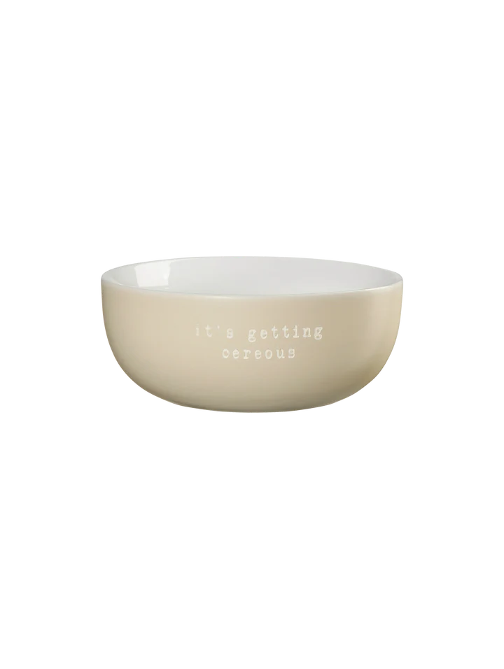 Bowl, it's getting cereous