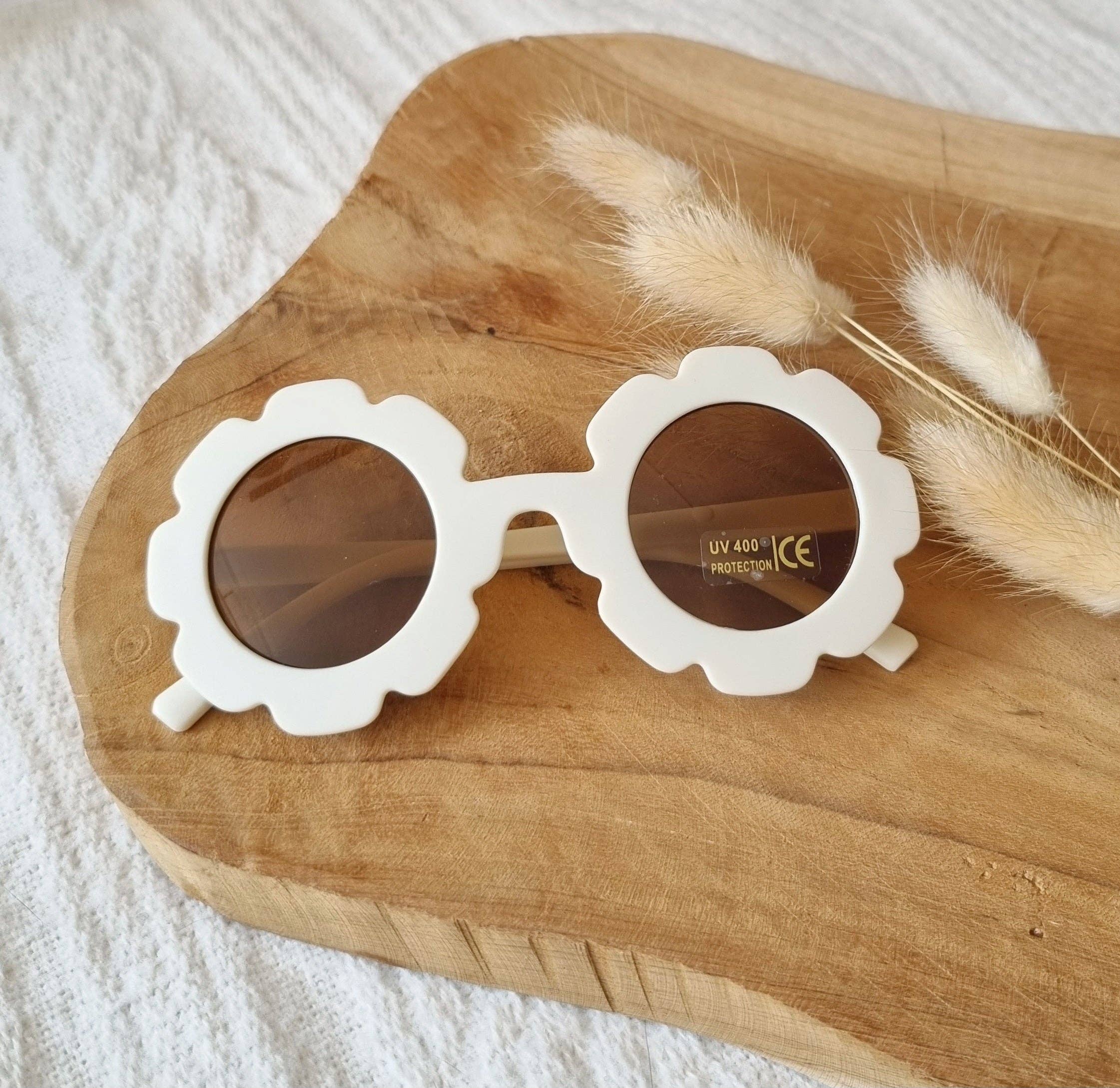 Kinder Zonnebril UV400 bloem - Beige