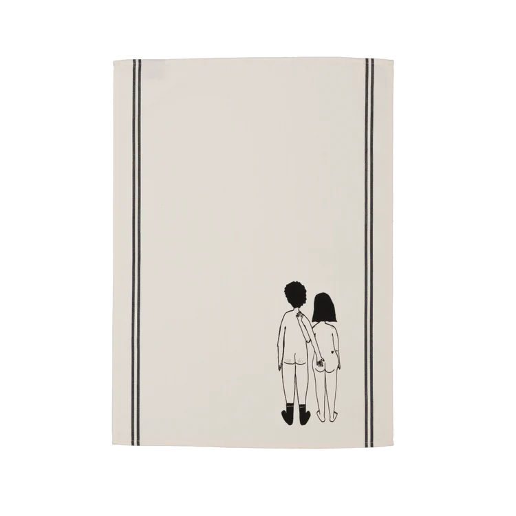 Keukenhanddoek Naked Couple Back
