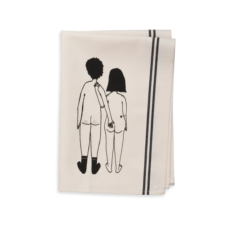 Keukenhanddoek Naked Couple Back