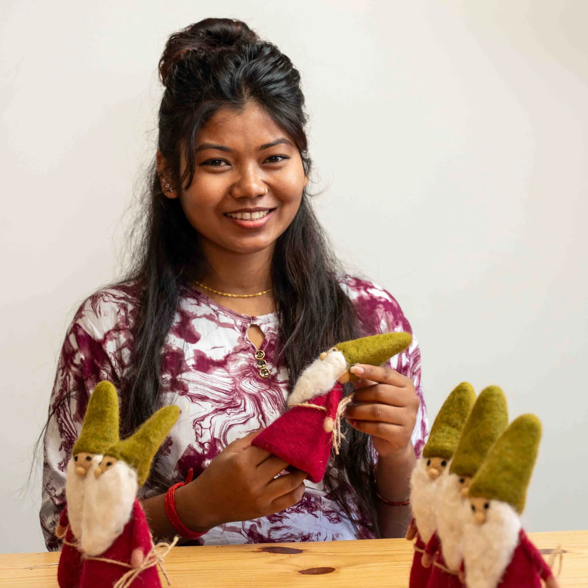 Decoratie Kabouter Indian Summer Burgundy