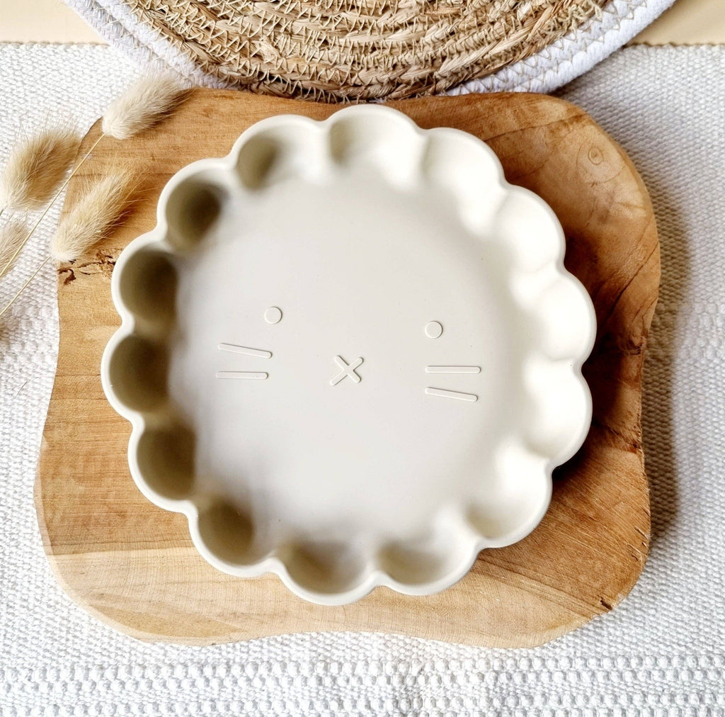 Siliconen Bordje met zuignap Leeuw - Beige