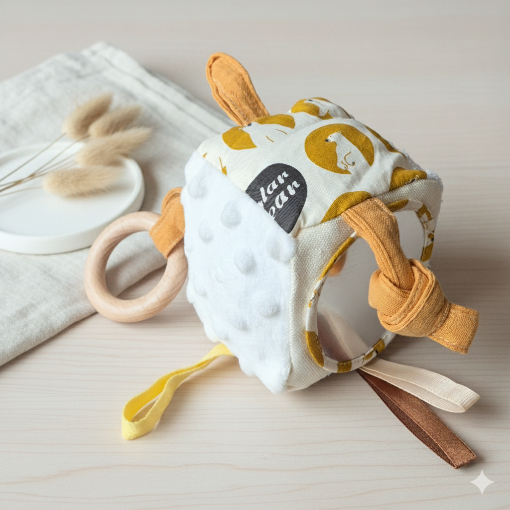 Schattige Zachte Pluche Activiteitenkubus voor Baby's