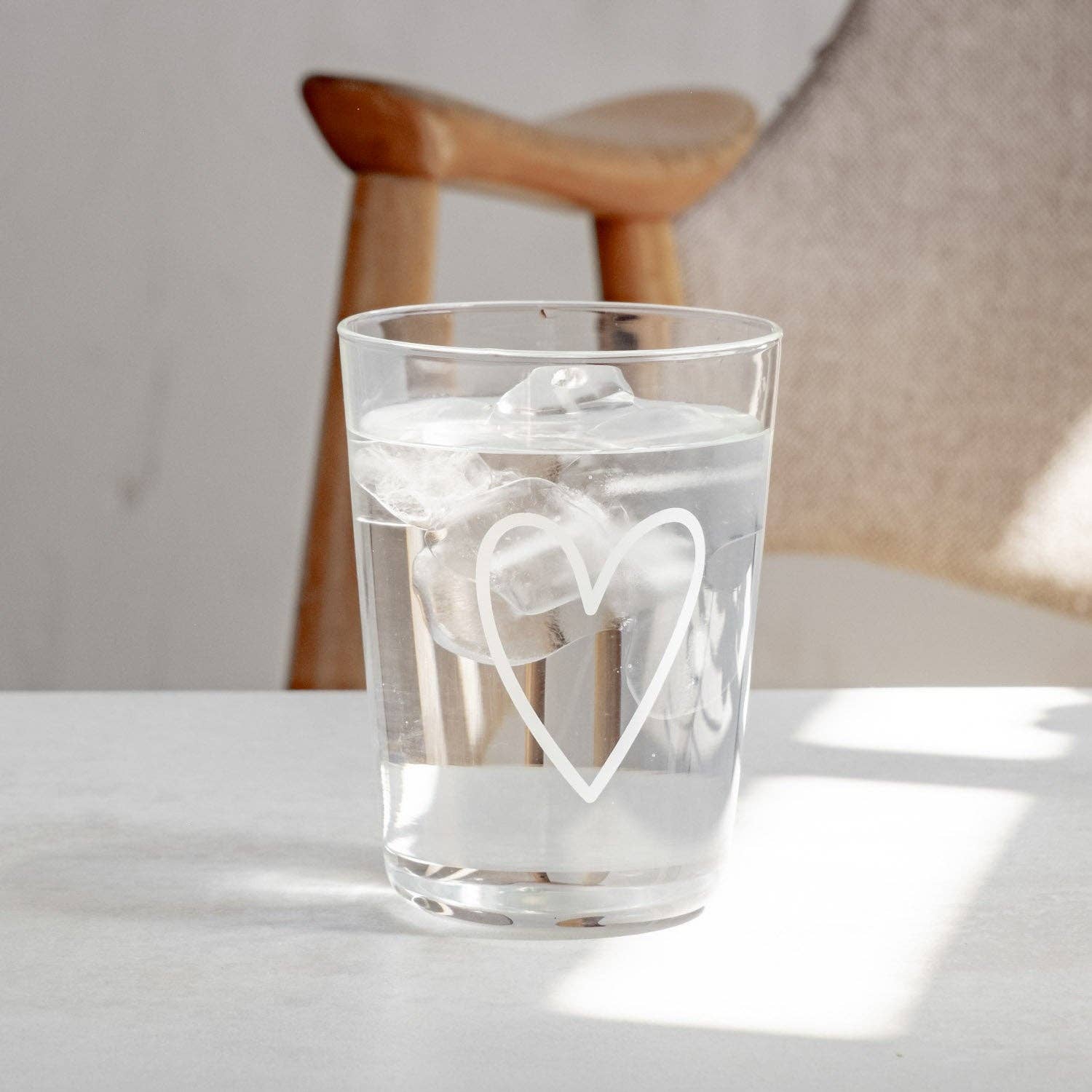 Drinkglas hart wit