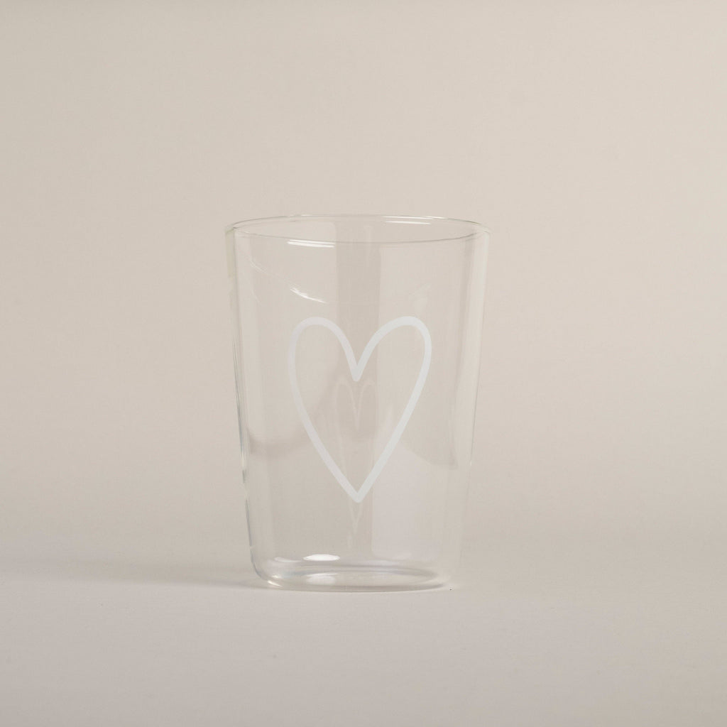 Drinkglas hart wit