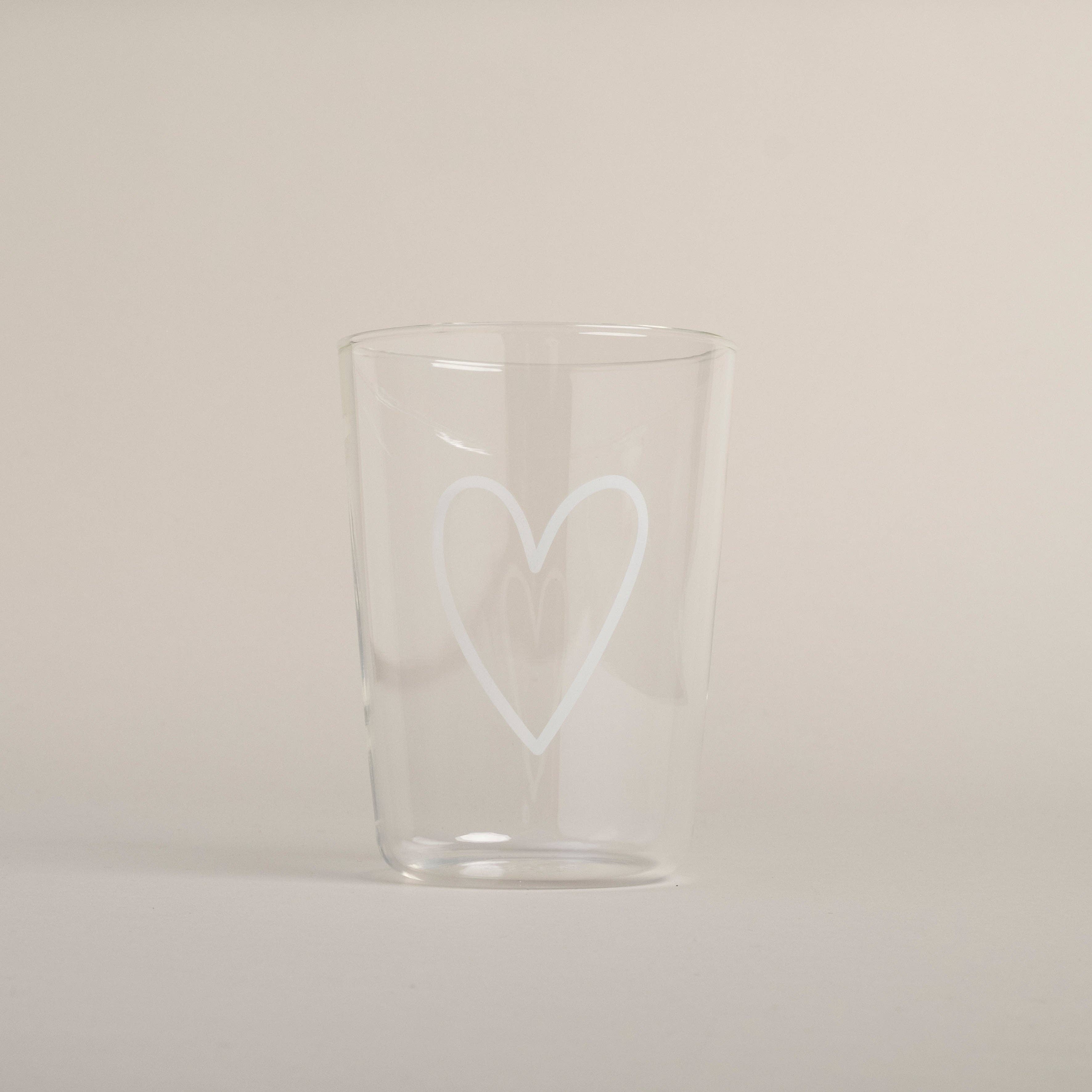 Drinkglas hart wit