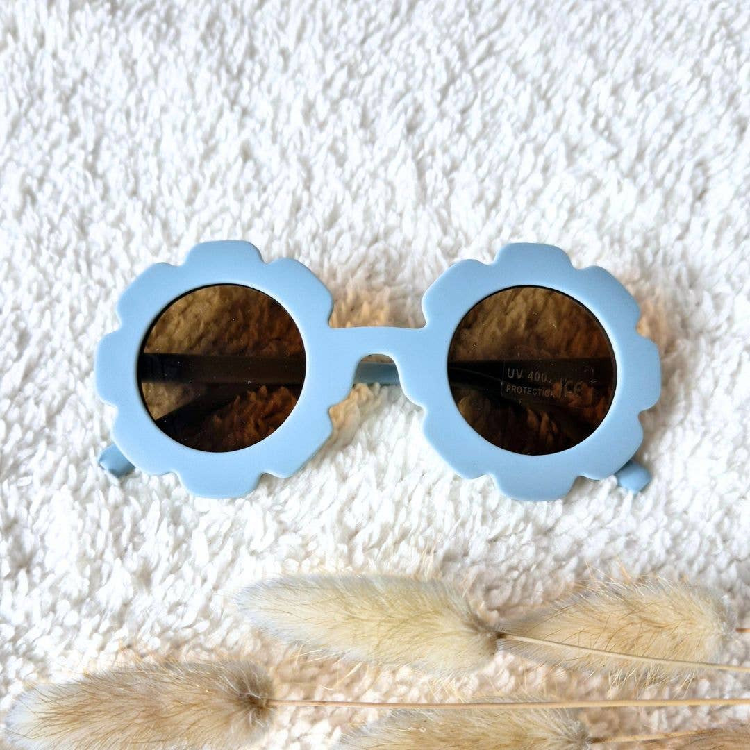 Baby- en kinder zonnebril UV400 bloem - Zachtblauw