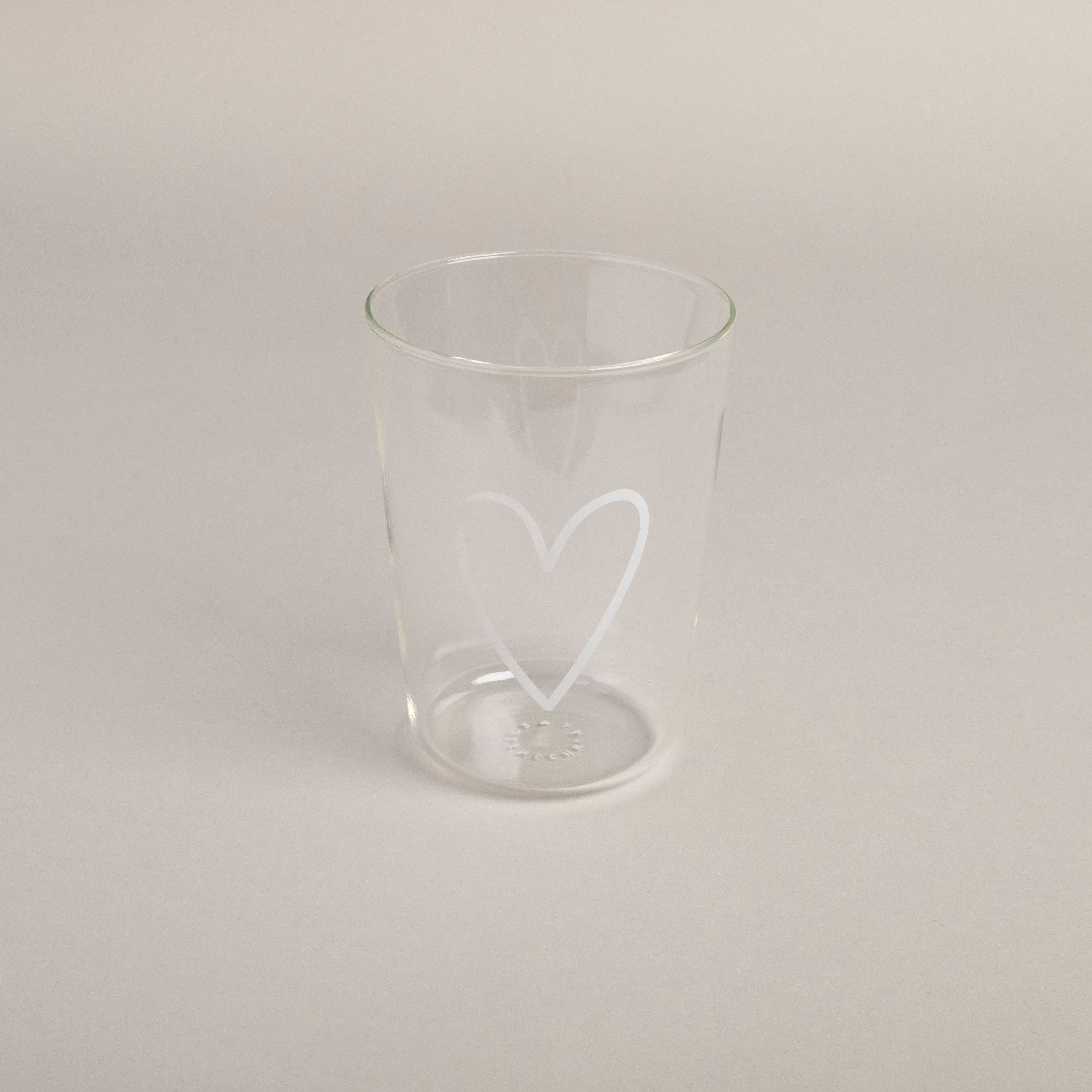 Drinkglas hart wit