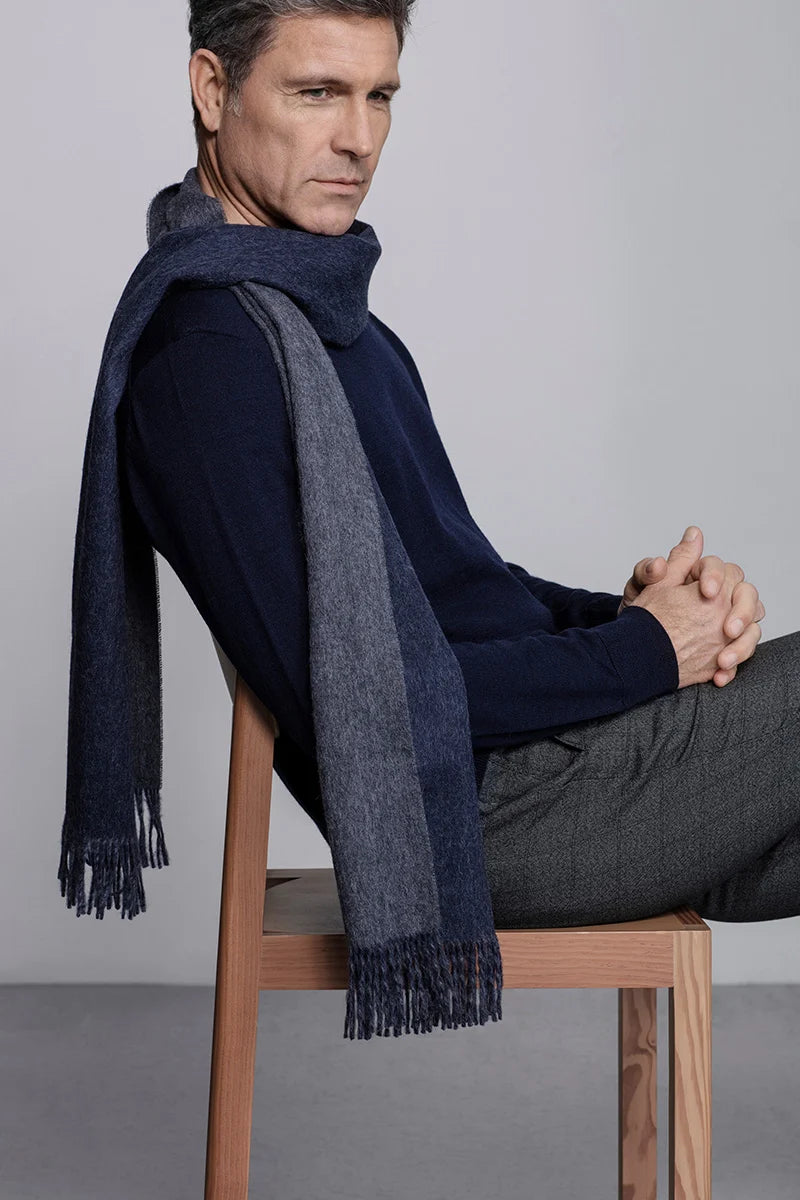 Sjaal - His and Her - Navy/Grey