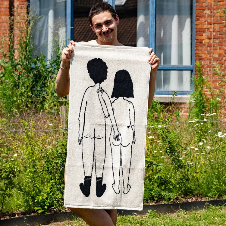 Towel Naked Couple Back