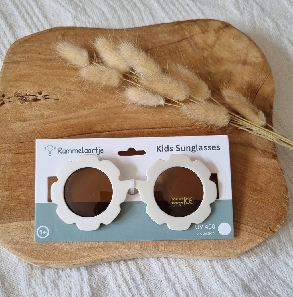 Kinder Zonnebril UV400 bloem - Beige