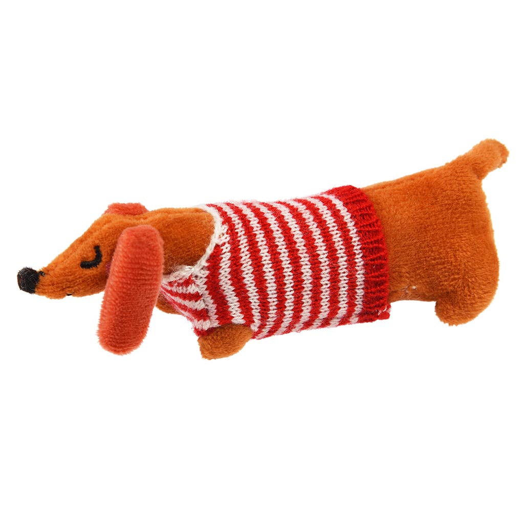 Miniworstenhondje in een klein doosje