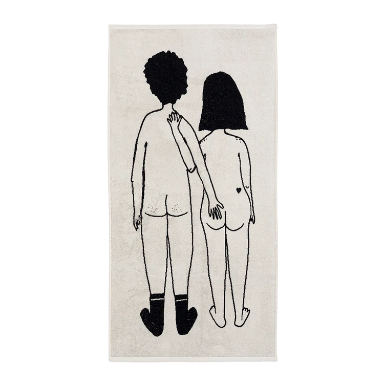 Badhanddoek Naked Couple Back