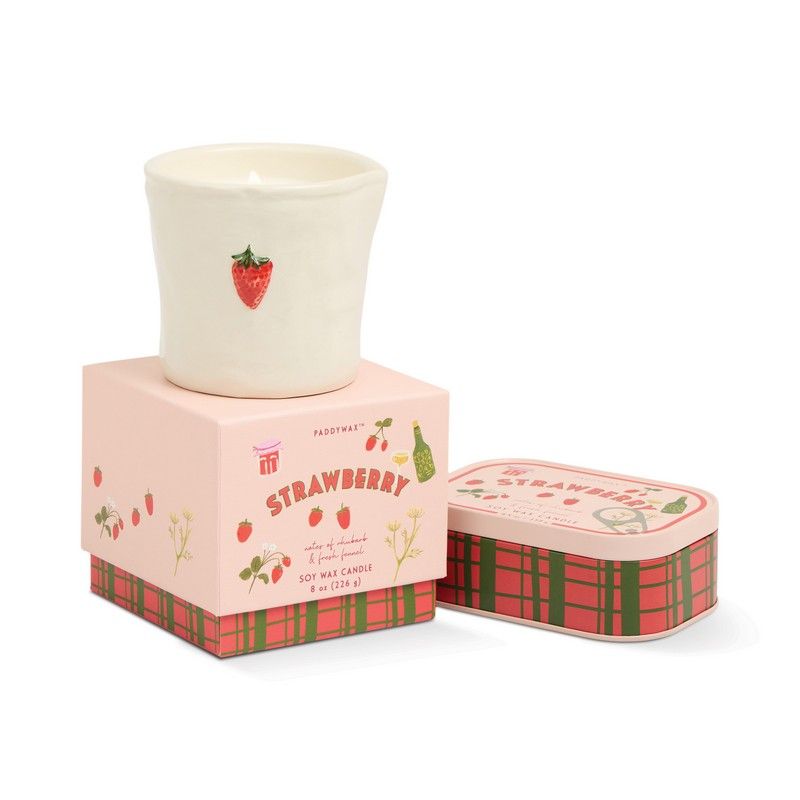 Bistro Strawberry Keramische Kaars in relief