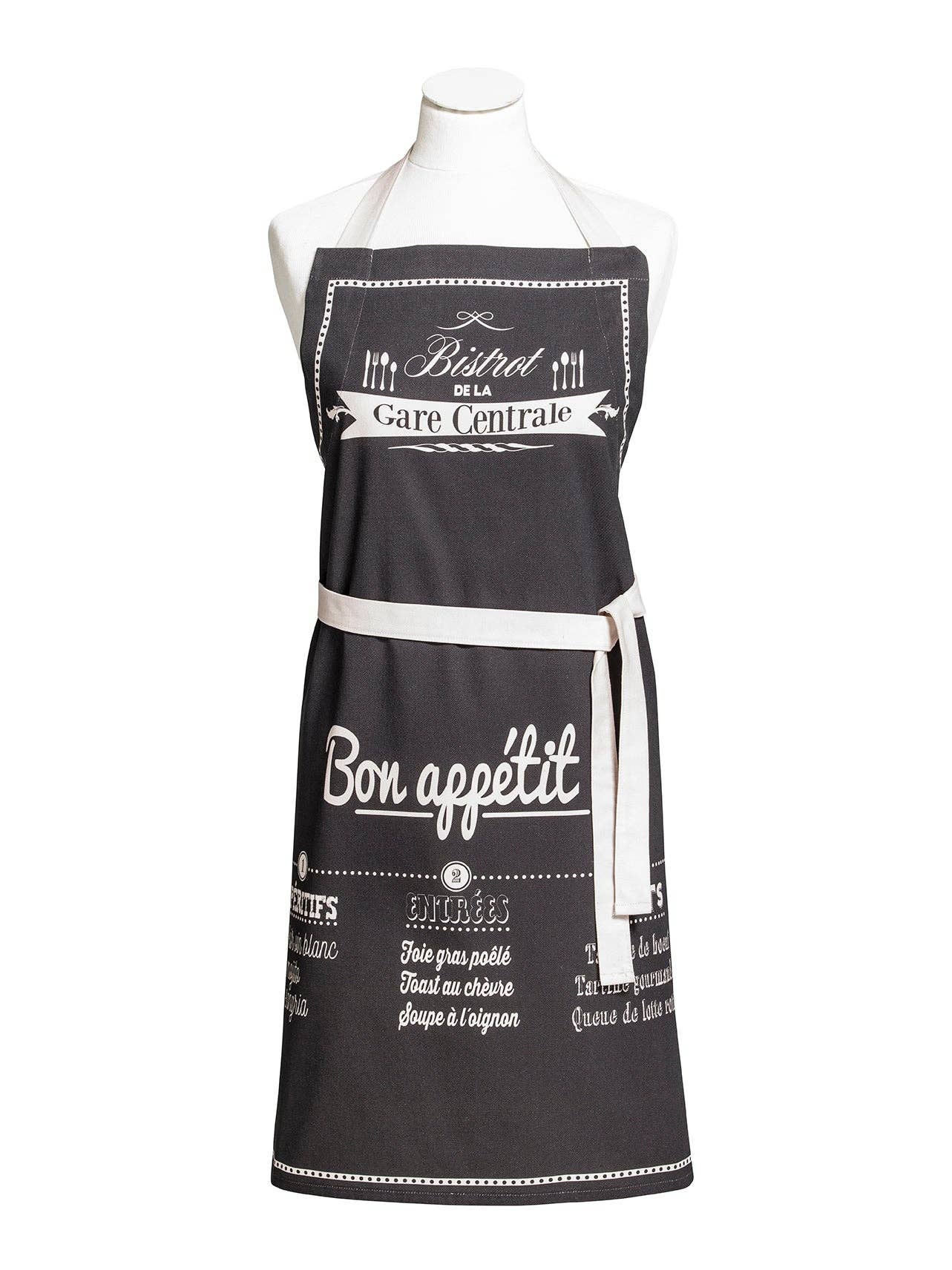Katoenen schort met opdruk "Bon Appétit"