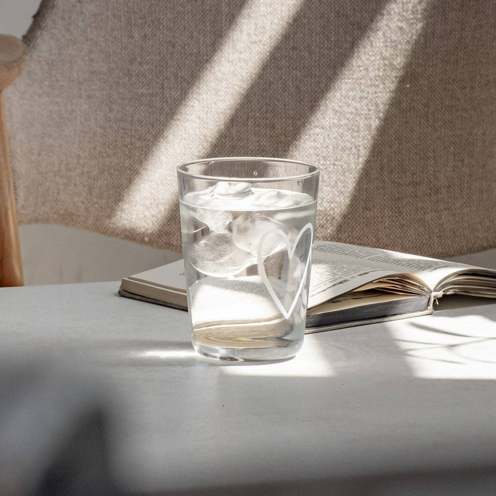 Drinkglas hart wit