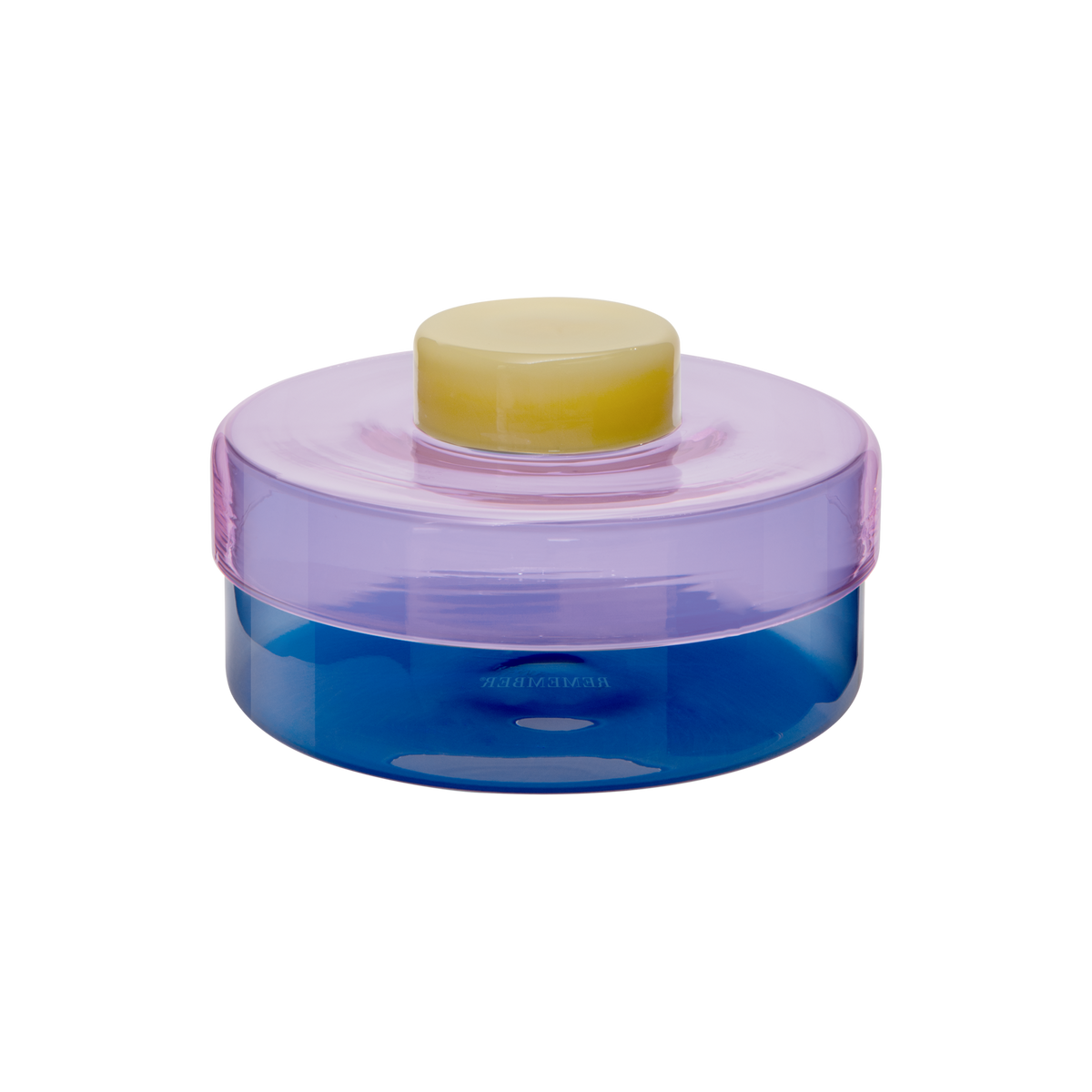 Glazen pot Milou roze-blauwe