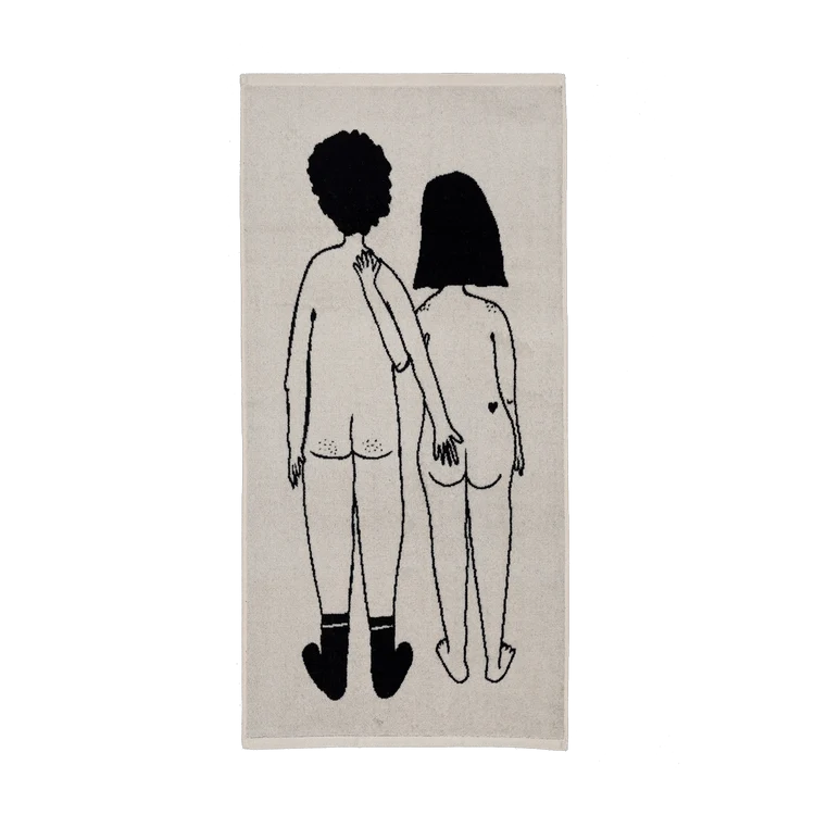 Towel Naked Couple Back