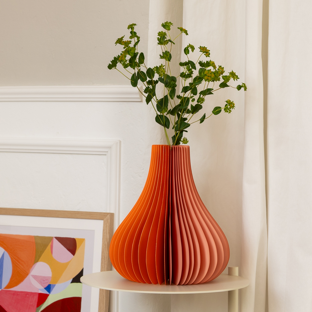 Vase en papier 'Yuki' orange