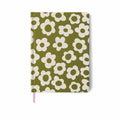 Groot Dik Notitieblok - Groene Groovy Bloemen