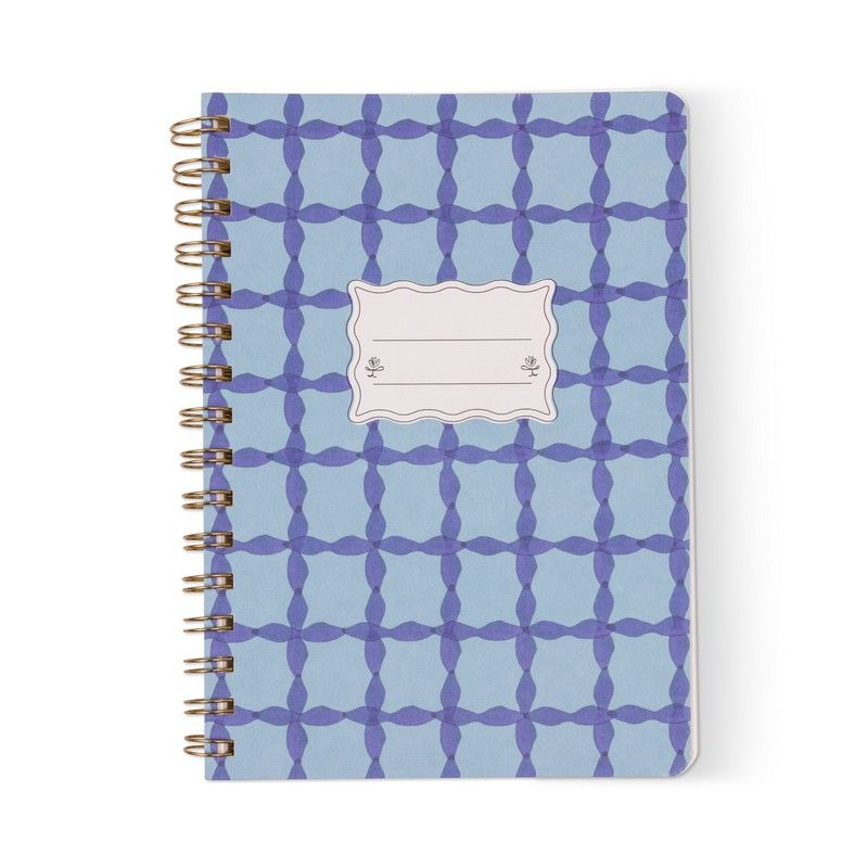 Tulip A5 Twin Wire Notitieblok - Blue Lattice