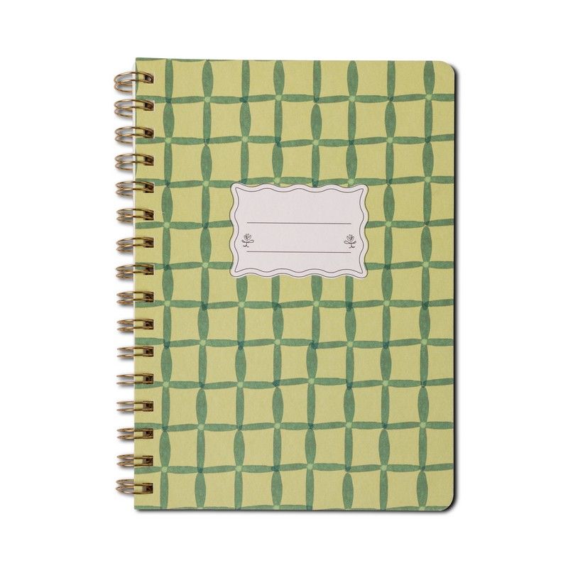 Tulip A5 Twin Wire Notitieblok - Green Lattice