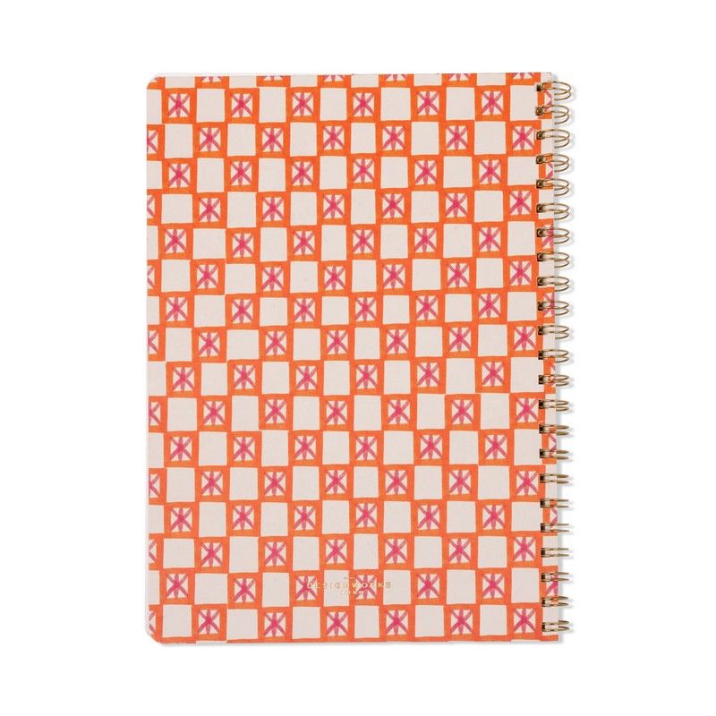 Tulip A4 Twin Wire Notebook - Orange Check