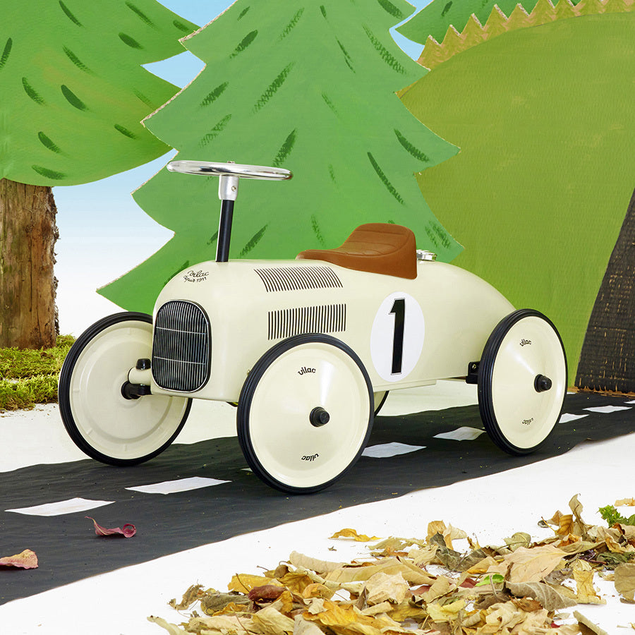 Vintage parelmoer loopauto