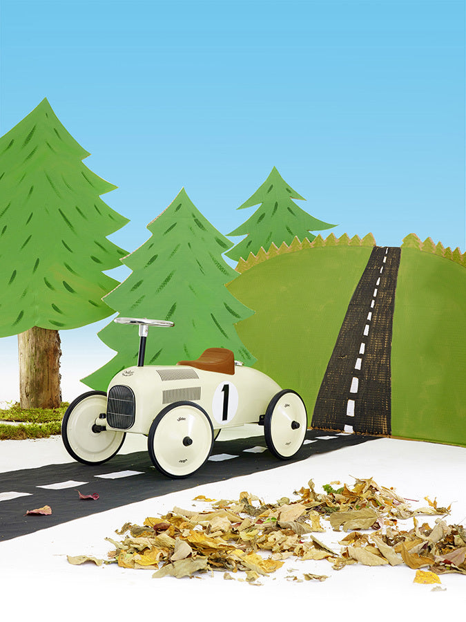 Vintage parelmoer loopauto