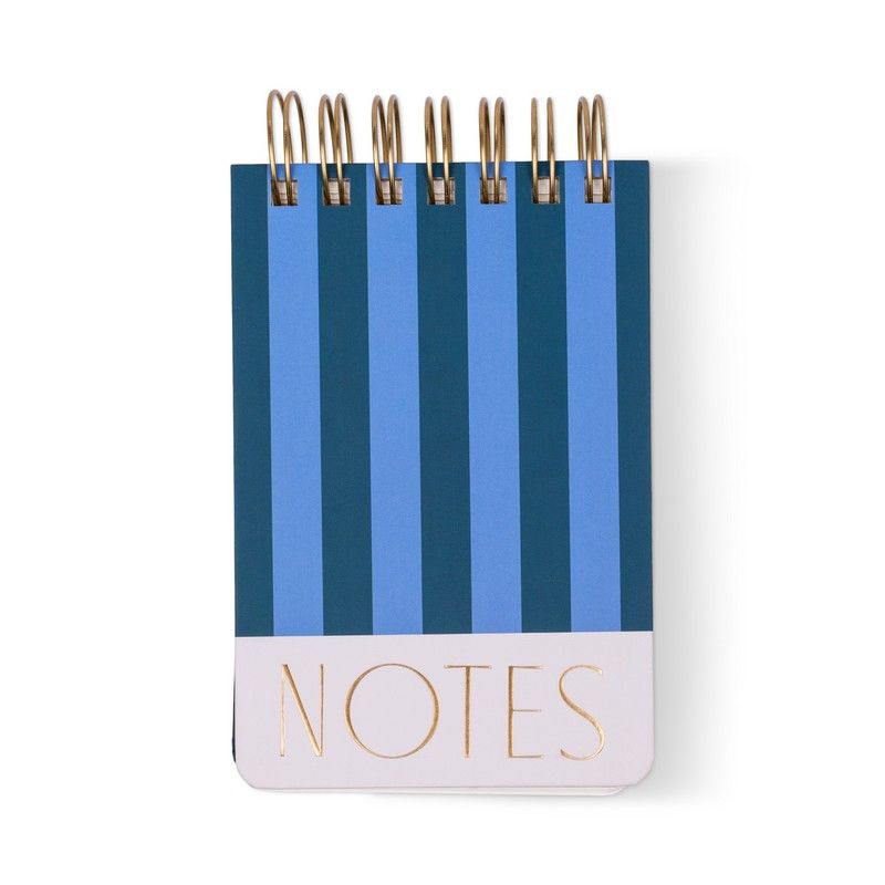 Twin Wire Dik Notitieblok - Strepen - Navy Blue