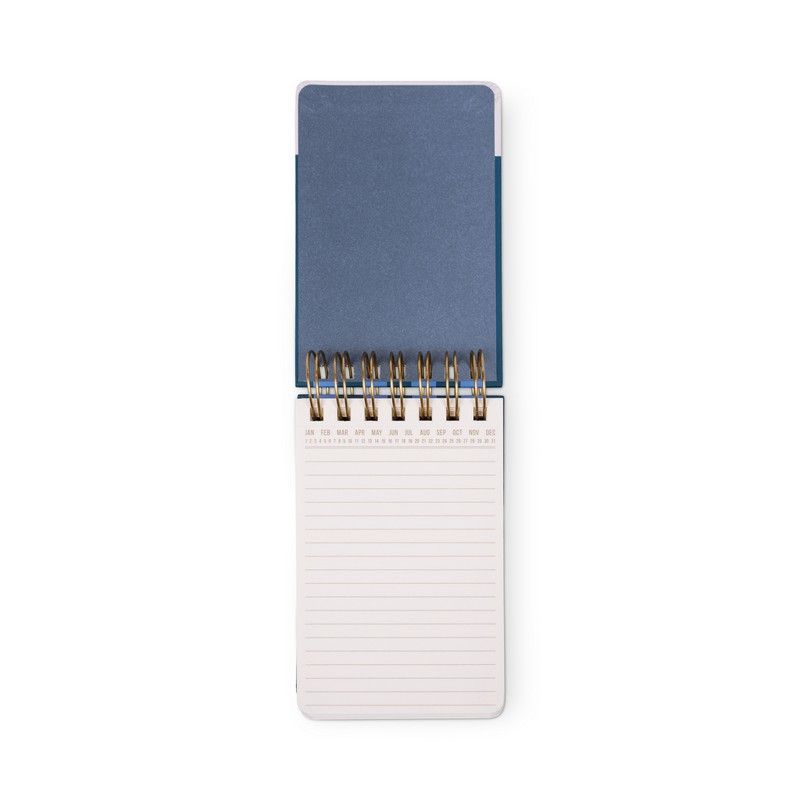 Twin Wire Dik Notitieblok - Strepen - Navy Blue