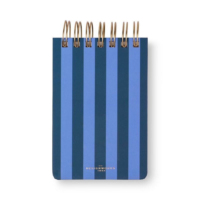 Twin Wire Dik Notitieblok - Strepen - Navy Blue