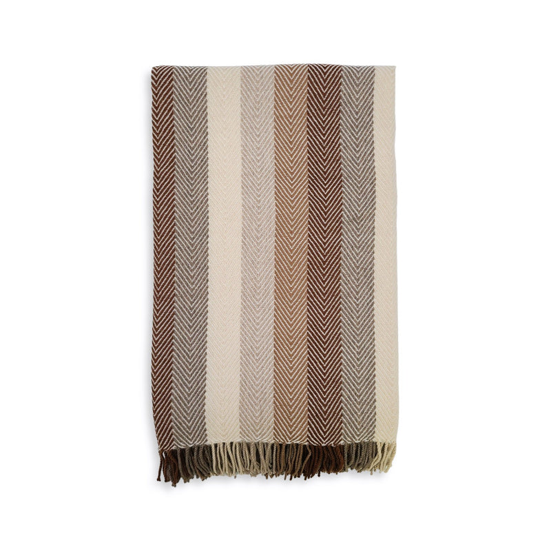 Plaid, laine, chevrons, beige/marron