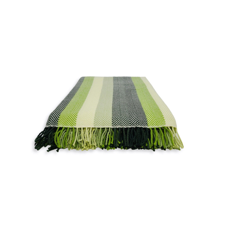 Plaid, wol, visgraatmotief, groen