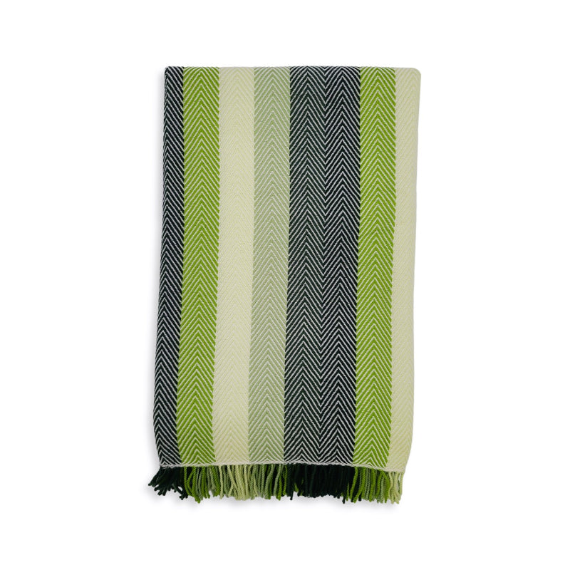 Plaid, wol, visgraatmotief, groen