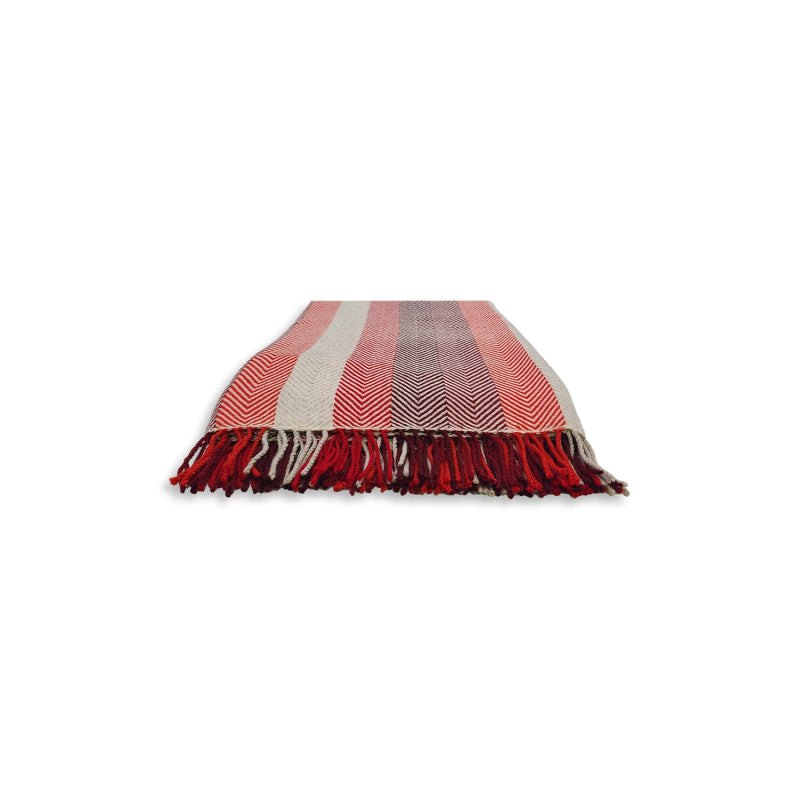 Plaid, wol, visgraatmotief, rood